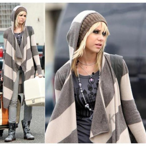 Banana Republic Cream Wool Striped Duster Cardigan Sweater, M - Picture 8 of 8